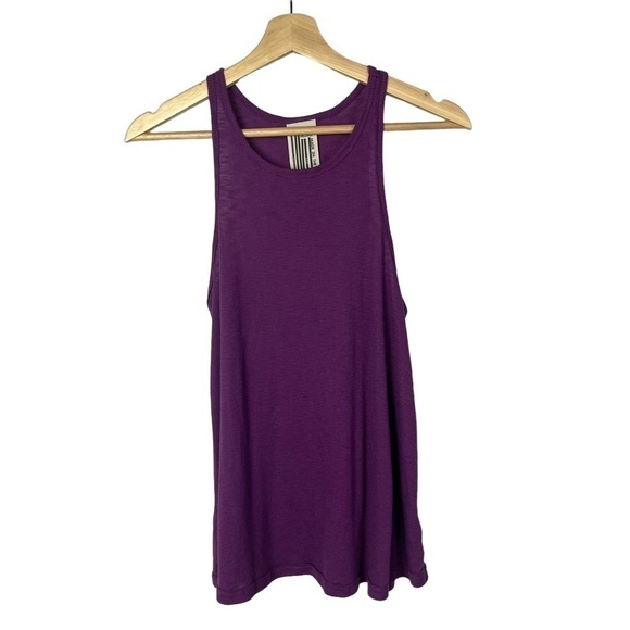 Free People Tops - Free People Dark Purple Round Neck Thermal Tank Top M